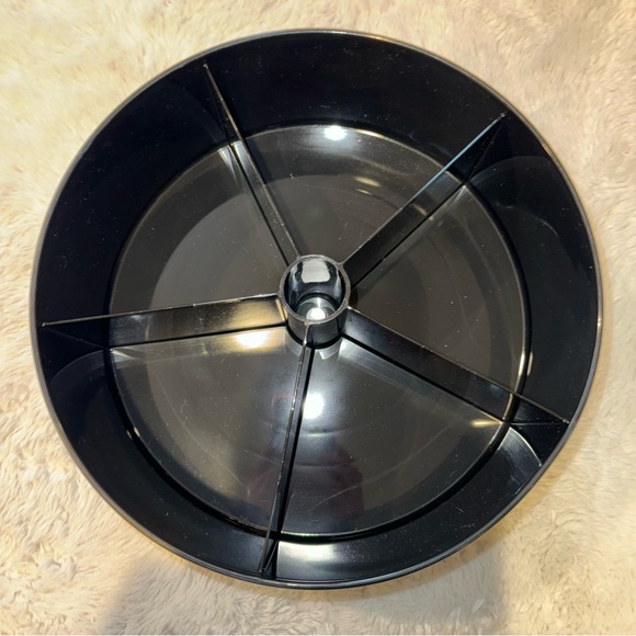 NWOT mDesign Black Divided Lazy Susan Turntable Storage Container, 5 Section - Picture 1 of 4